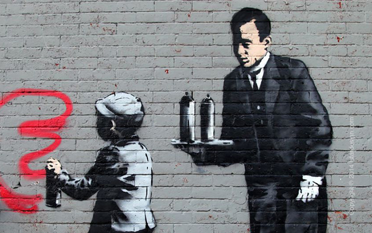граффити художник Banksy on iStar Design Blog on www.istardesign.com