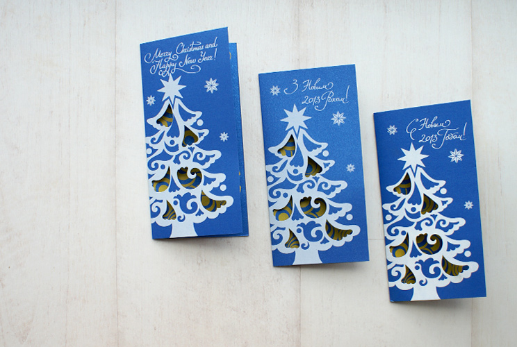 Cutted card and envelope