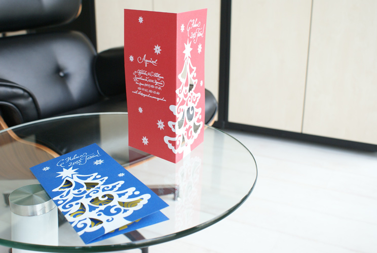 Cutted card and envelope