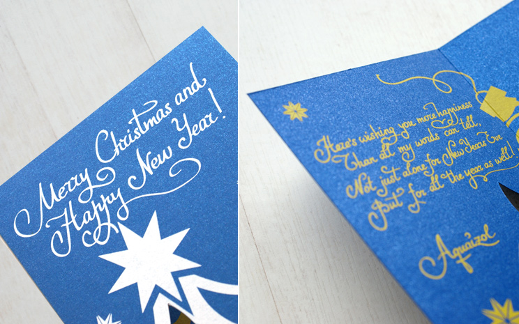 Cutted card and envelope