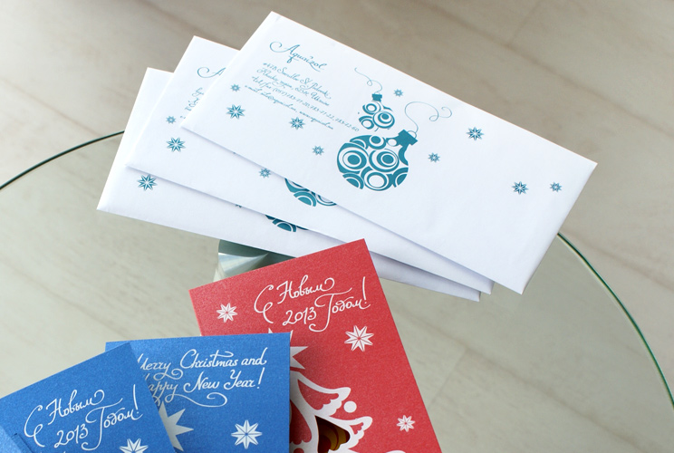 Cutted card and envelope
